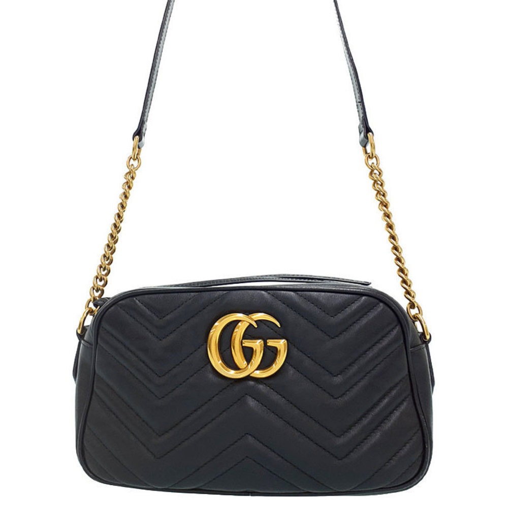 Gucci GG Marmont Quilted Small Shoulder Bag Black